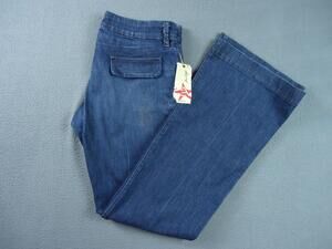 NWT Vintage ABS Denim Allen Schwartz Flare Jeans Size 32x34 Made in USA Y2K Star